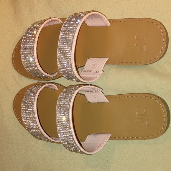 JUSTFAB "Cass" Pink w/Rhinestone Strap Sandals Size 7 BNIB - Picture 6 of 7
